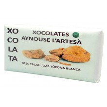 Chocolate 70% Cacao con Trufa Blanca 100 gr - Chocolates Aynouse